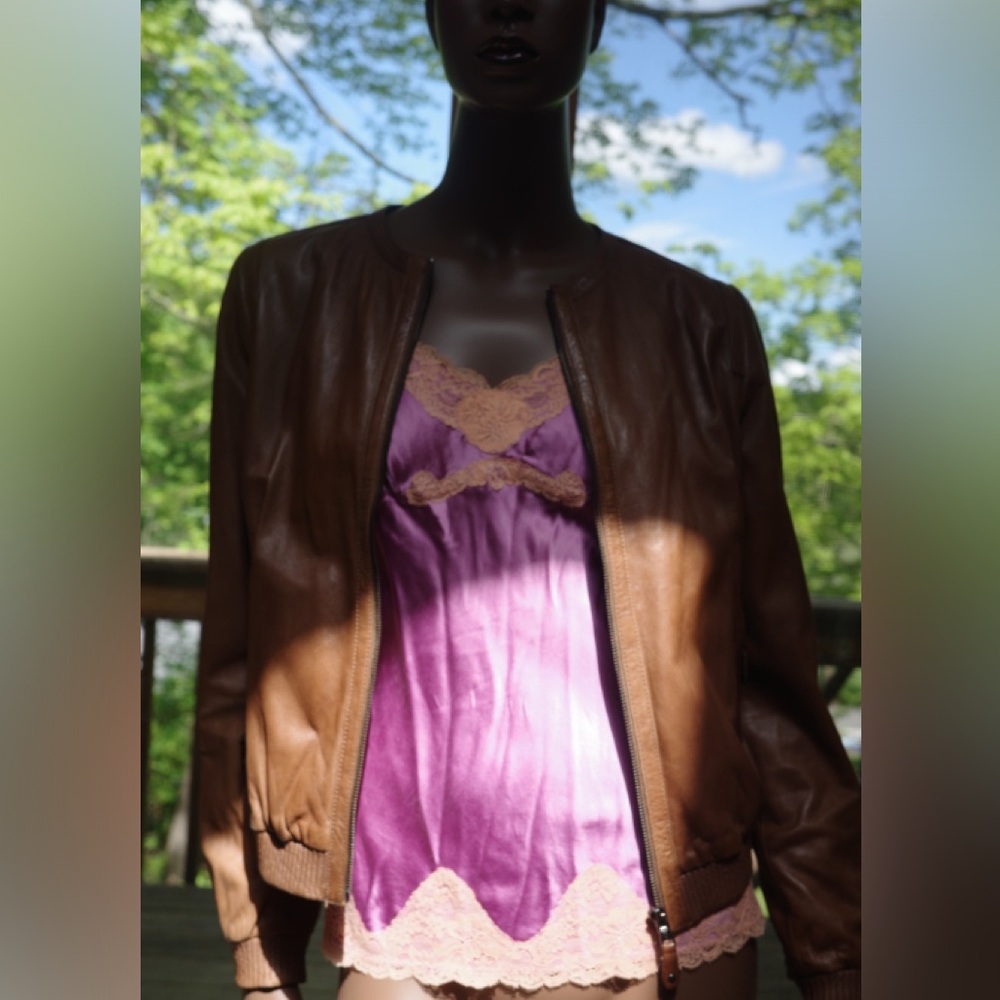 MOSCHINO DUTTI Brown leather jacket. Very good Used condition